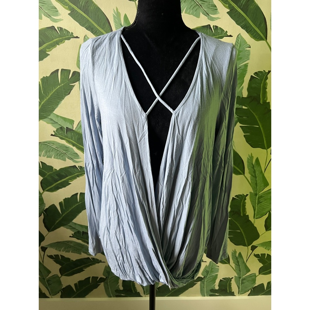 Wishlist Surplice Top Women Medium Blue